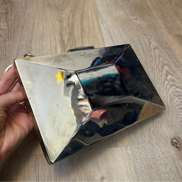 Kate Spade Madison Ave. Collection Emanuelle Gold Metal Mirror Clutch - Picture 5 of 16